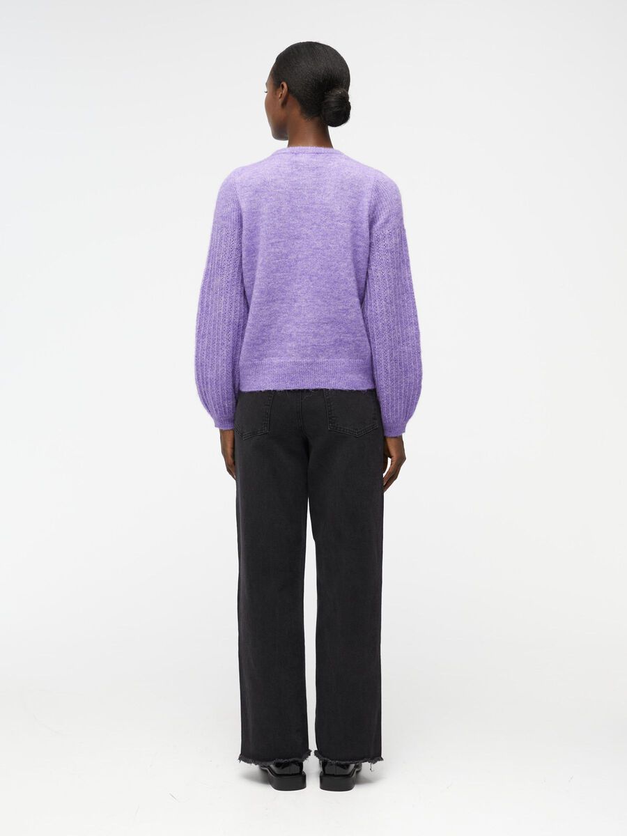 Product carousel image - ALPACA WOOL BLEND CARDIGAN, Aster Purple | 2