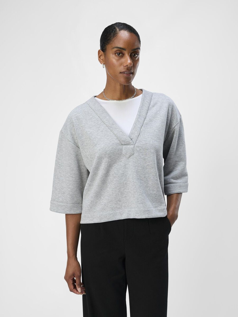 OBJECT SHORT SLEEVED SWEATSHIRT, Light Grey Melange, highres - 23045668_LightGreyMelange_003.jpg