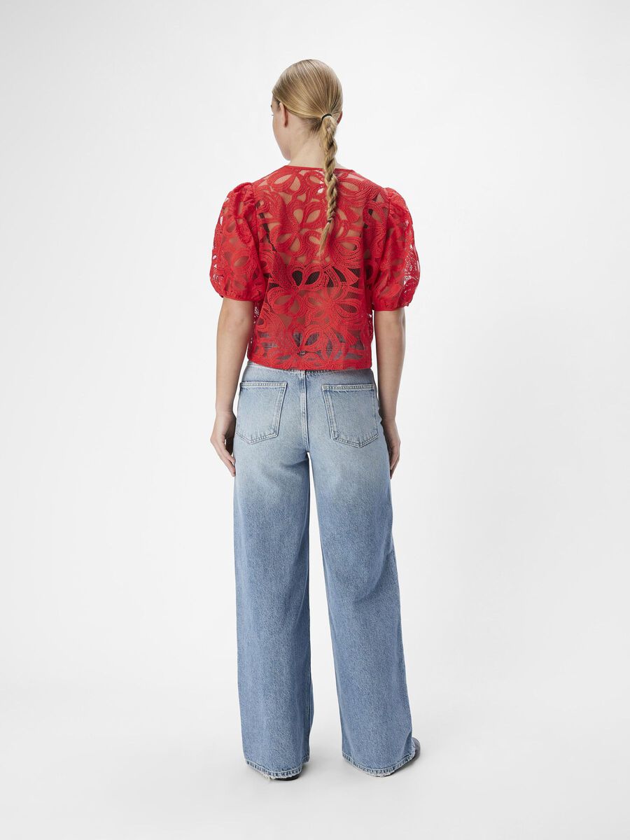 Product carousel image - KNYTING FORAN BLUSE, Flame Scarlet | 2