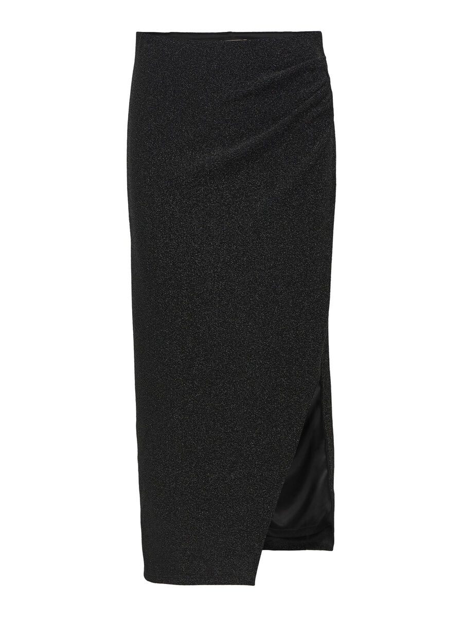 OBJECT GLITTER MAXI SKIRT, Black, highres - 23045328_Black_001.jpg