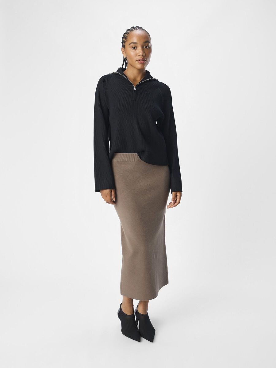 OBJECT KNITTED MAXI SKIRT, Morel, highres - 23044290_Morel_005.jpg