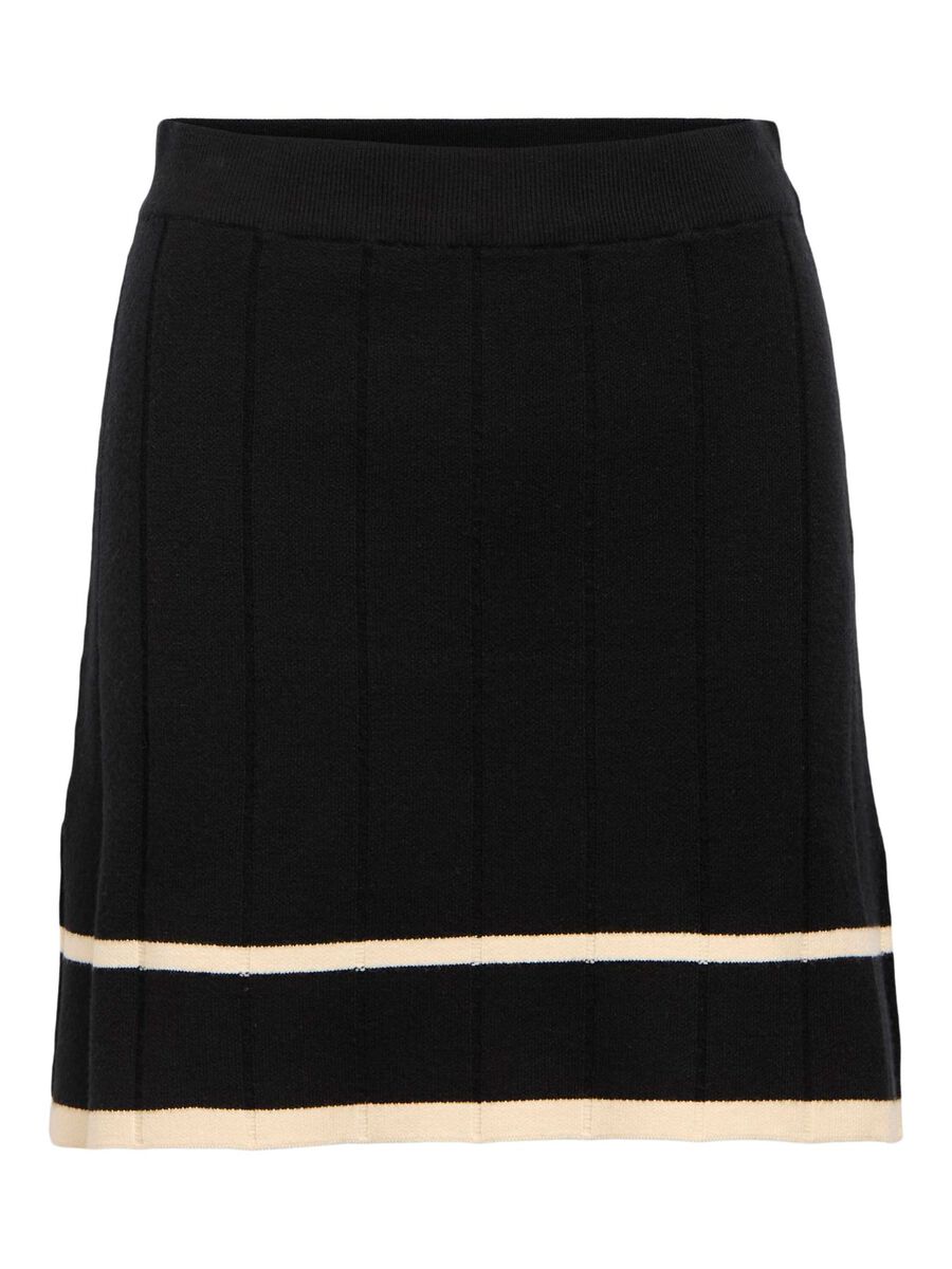 OBJECT KNITTED MINI SKIRT, Black, highres - 23048172_Black_1237538_001.jpg