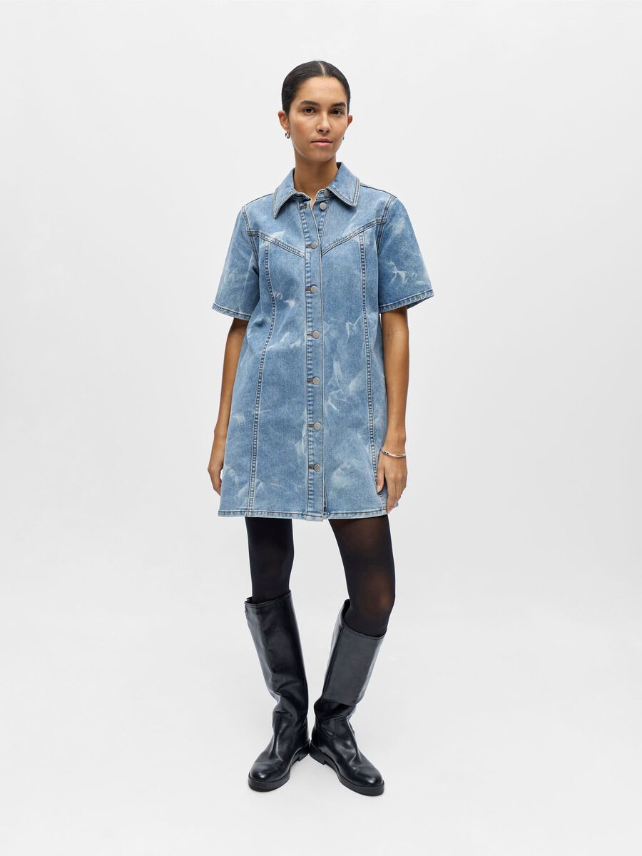Carousel image - PRINTED DENIM DRESS, Light Blue Denim | 4