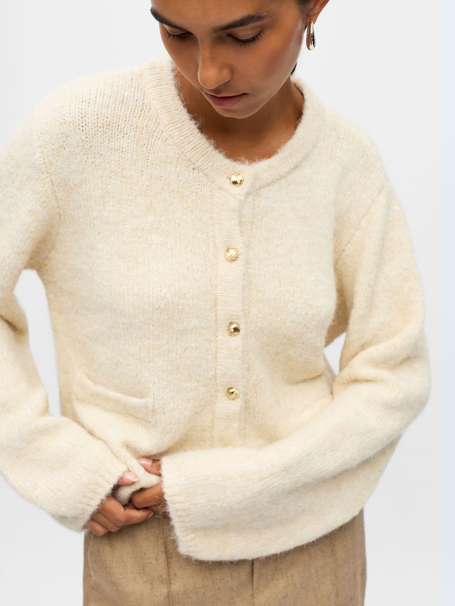 Carousel image - KNITTED CARDIGAN, Sandshell | 6