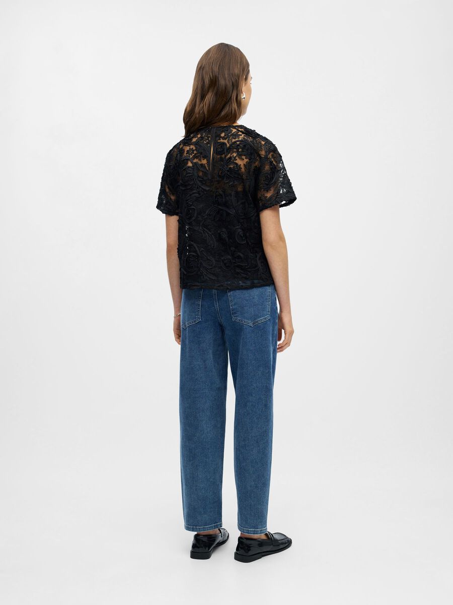 Product carousel image - JACQUARD TOP, Black | 2