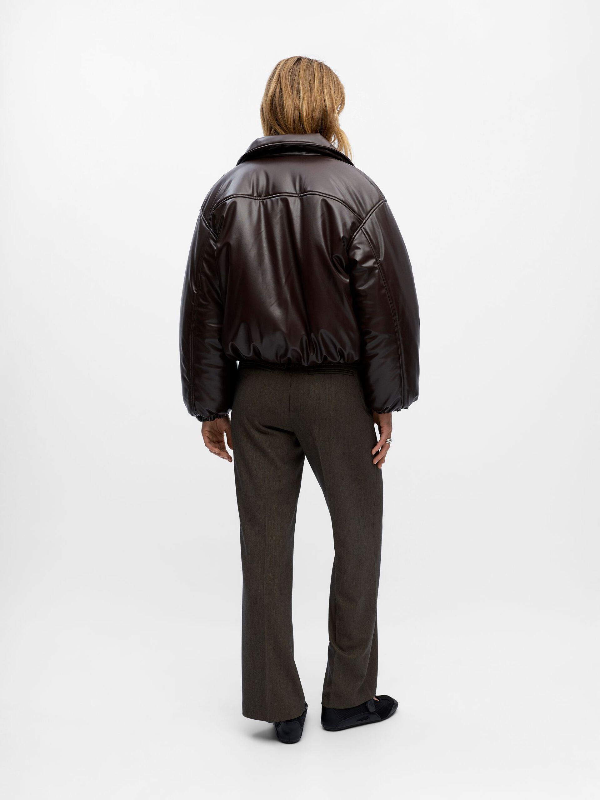 Carousel image - COATED PUFFER JACKET, Seal Brown | 3