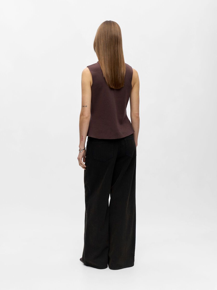 Product carousel image - KNITTED VEST, Seal Brown | 2