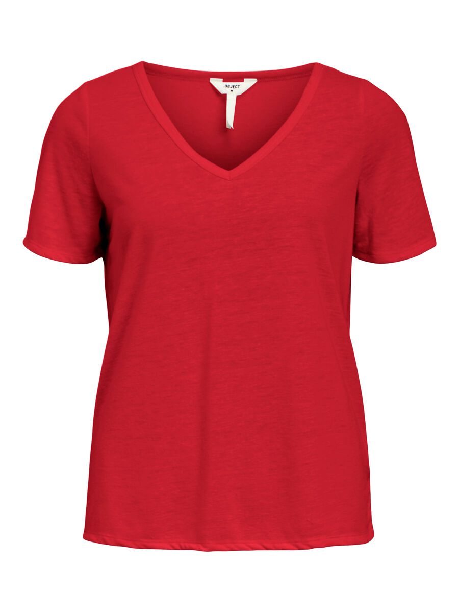 Carousel image - V-NECK T-SHIRT, Poinsettia | 1