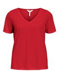 Product image thumbnail - V-NECK T-SHIRT, Poinsettia | 1