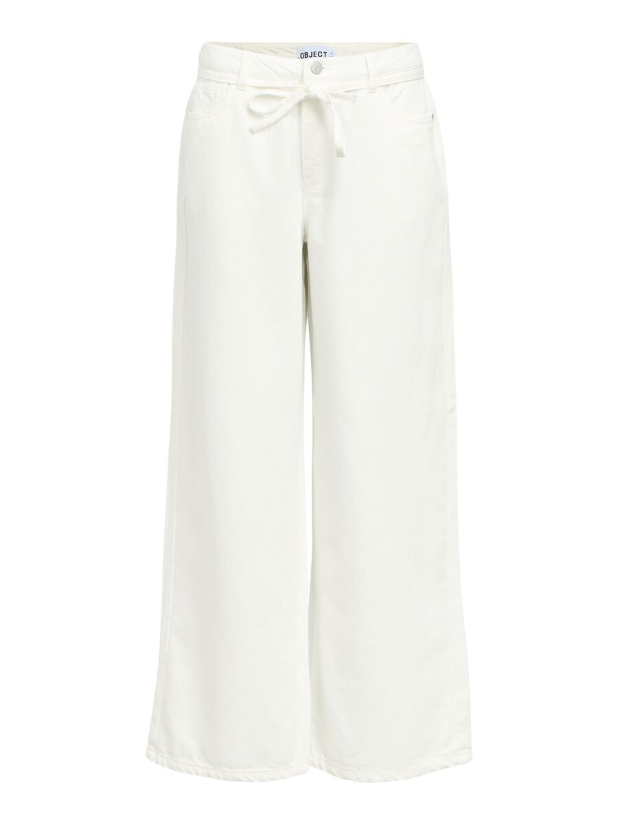Carousel image - TIE-WAIST WIDE LEG JEANS, Cloud Dancer | 1