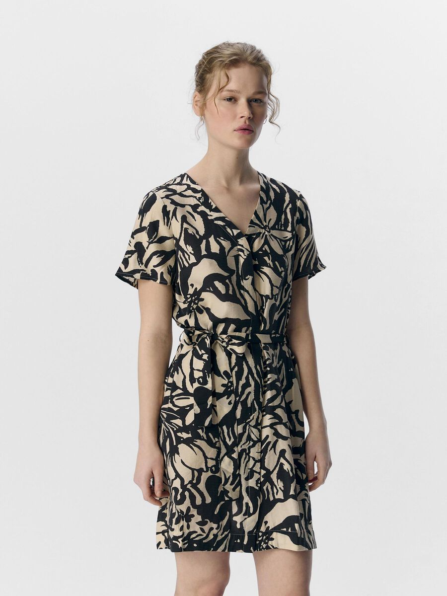 OBJECT V-NECK MINI DRESS, Sandshell, highres - 23045927_Sandshell_1165802_003.jpg