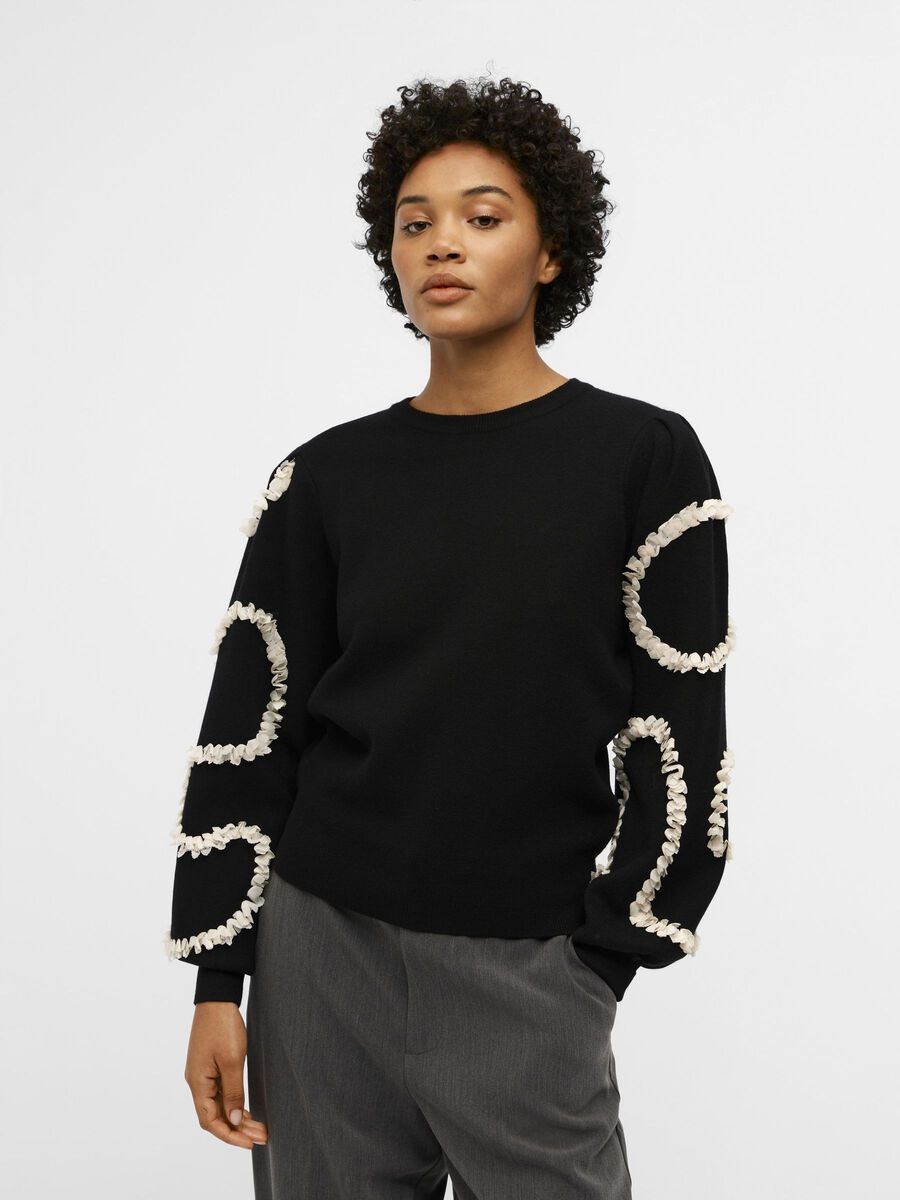 OBJECT KNITTED PULLOVER, Black, highres - 23042928_Black_1086987_003.jpg