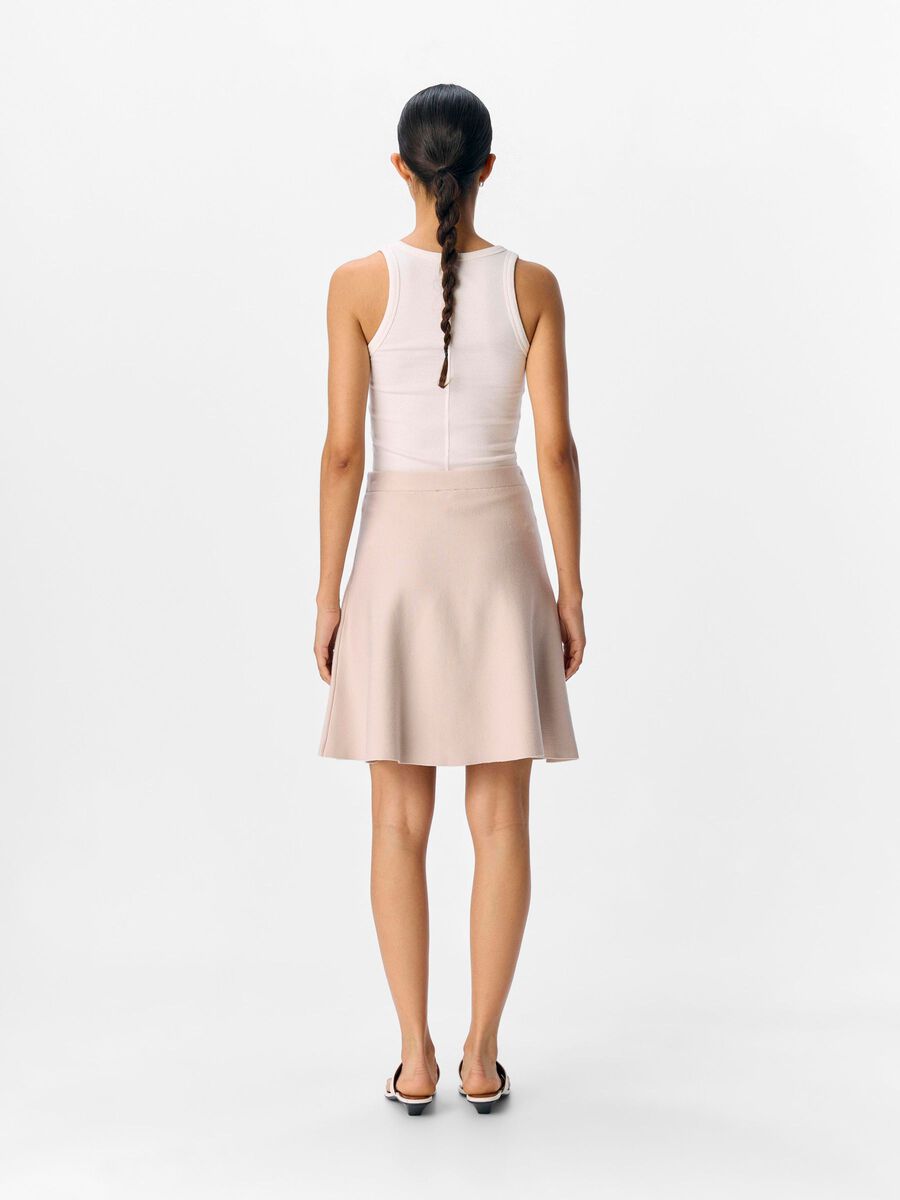 OBJECT KNITTED MINI SKIRT, Silver Gray, highres - 23045393_SilverGray_004.jpg