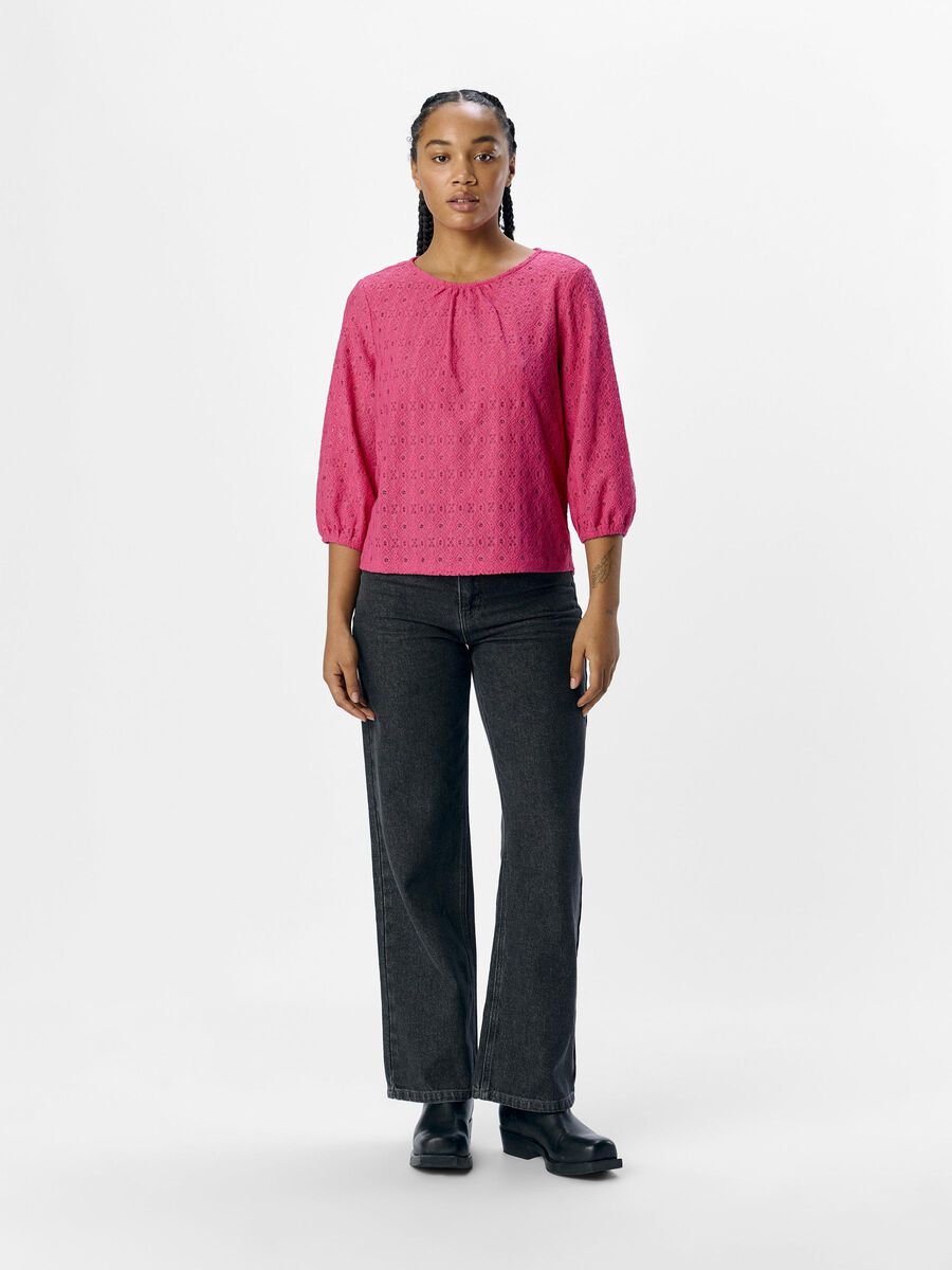 Carousel image - LACE TOP, Raspberry Sorbet | 4
