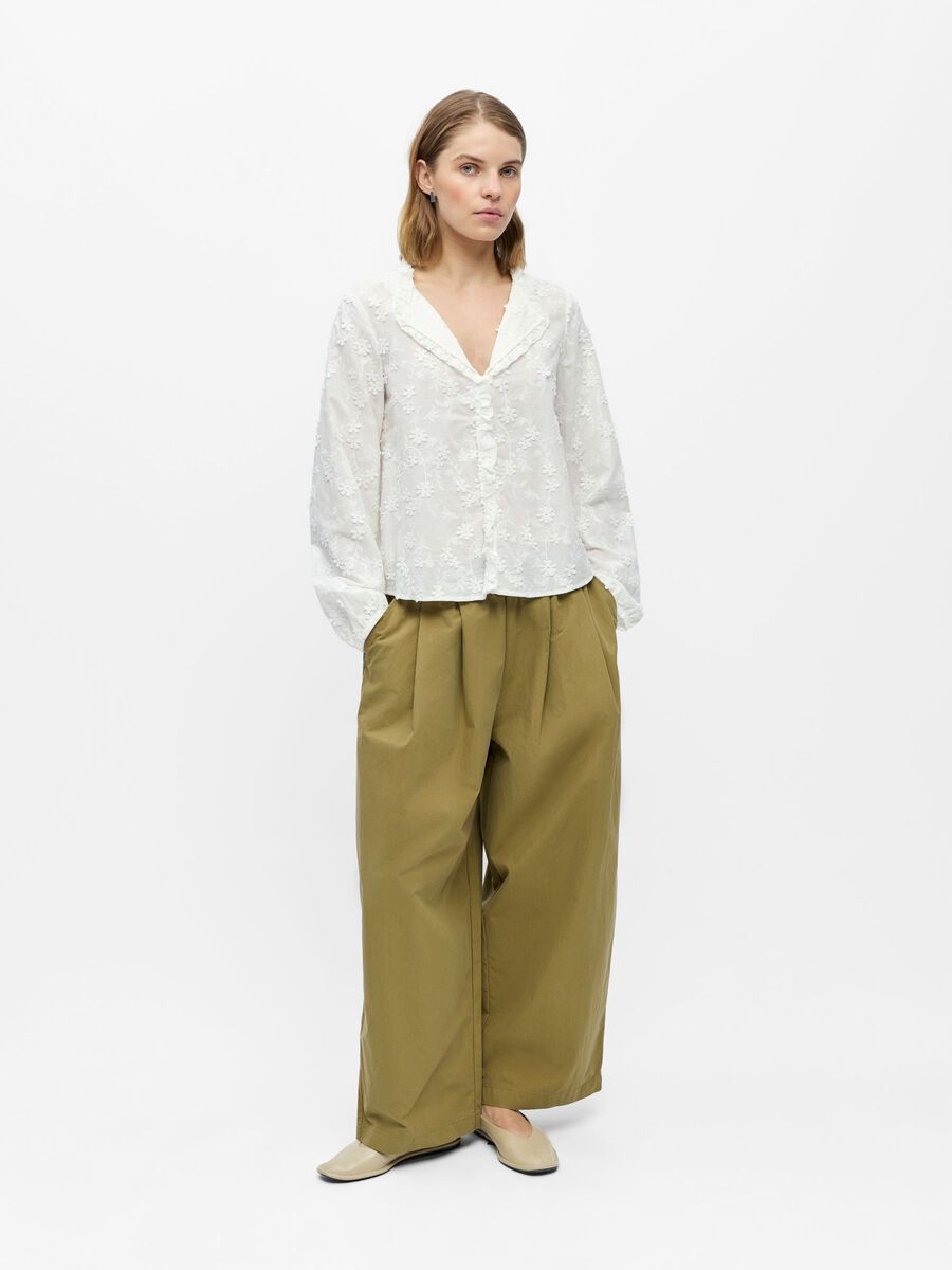 Carousel image - EMBROIDERED V-NECK BLOUSE, Cloud Dancer | 4