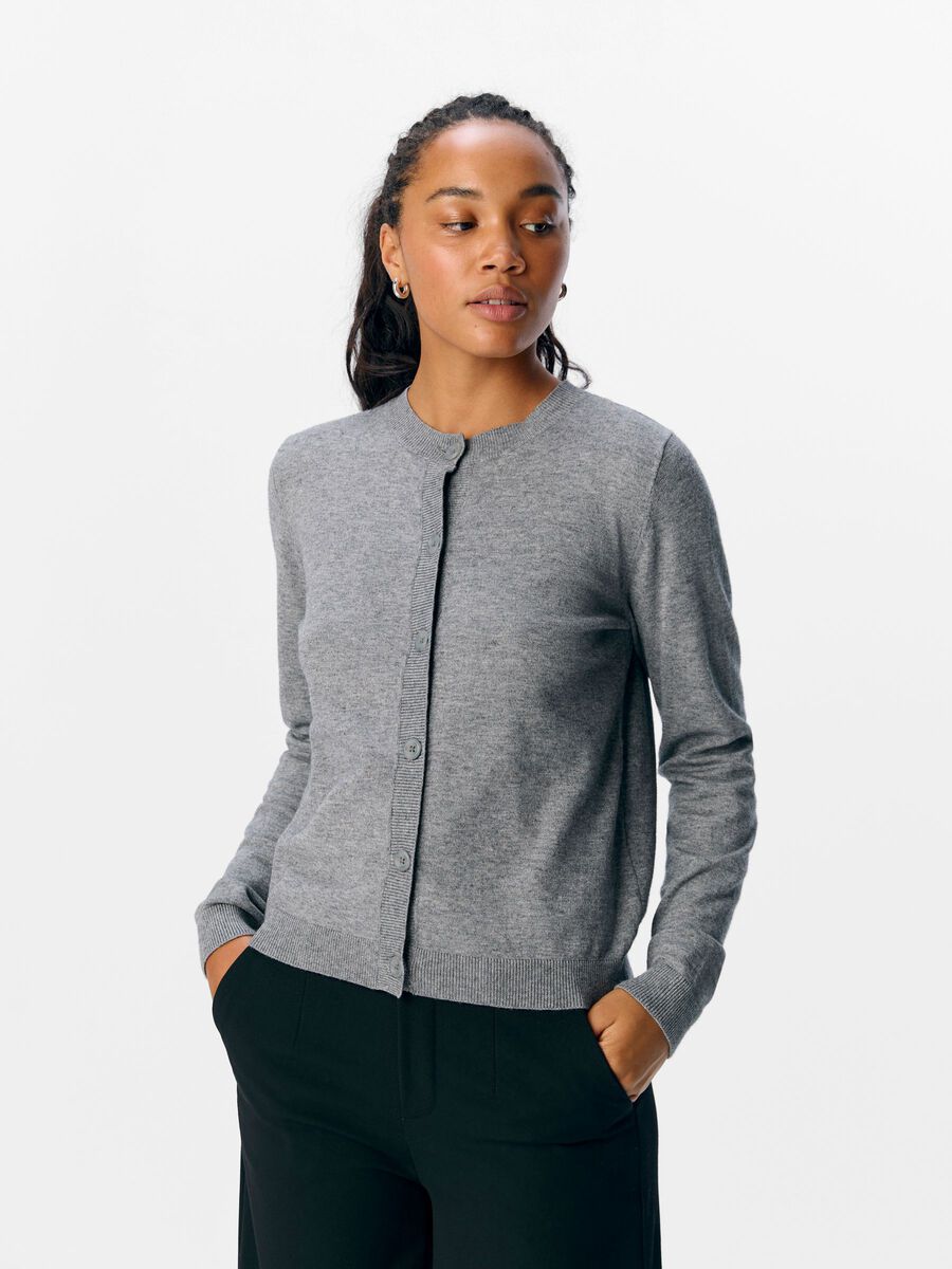 Carousel image - OBJTHESS CARDIGAN, Medium Grey Melange | 2