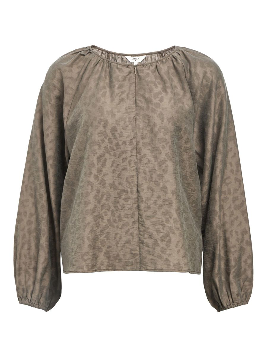 OBJECT BALLOON SLEEVED BLOUSE, Morel, highres - 23046916_Morel_001.jpg