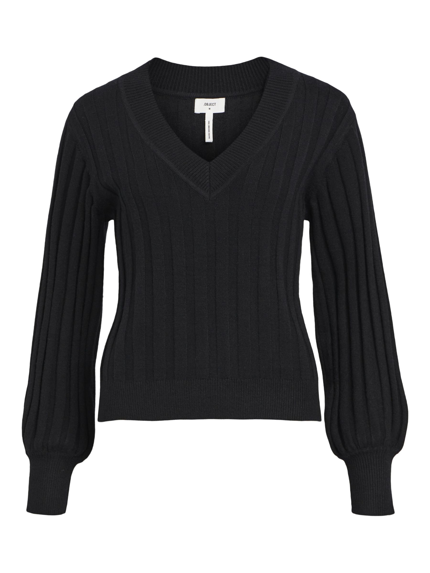 Fitted black v neck sweater online