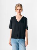 Product image thumbnail - V-AUSSCHNITT BLUSE, Black | 2