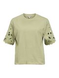 Product image thumbnail - EYELET SLEEVE T-SHIRT, Tea | 1
