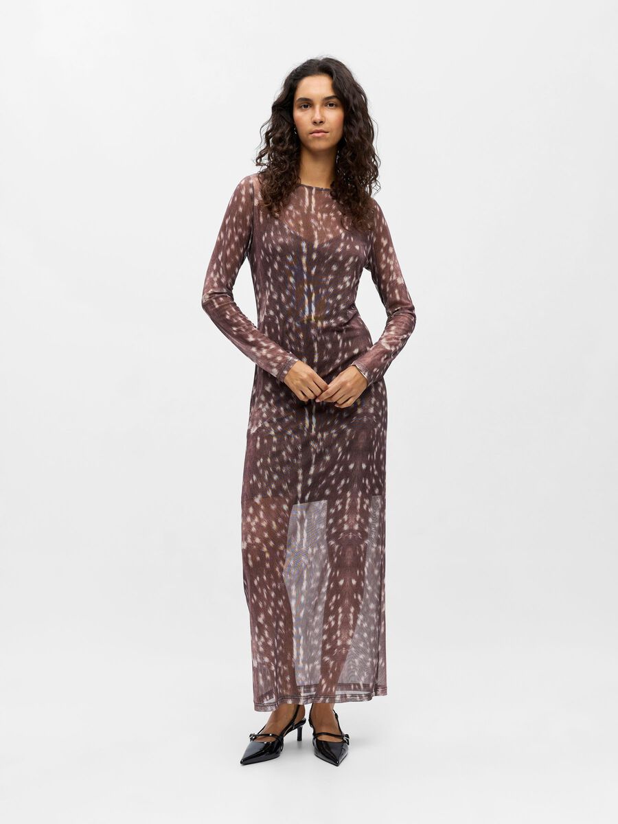 Carousel image - MESH MAXI DRESS, Cocoa Brown | 4
