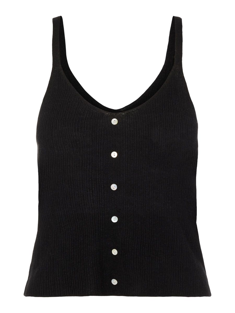 Object Collectors Item KNITTED STRAP TOP, Black, highres - 23035533_Black_001.jpg