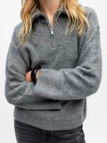 Product image thumbnail - COL MONTANT PULL EN MAILLE, Medium Grey Melange | 5