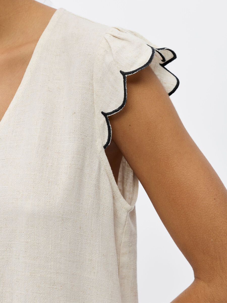 Carousel image -  V-NECK TOP, Sandshell | 5