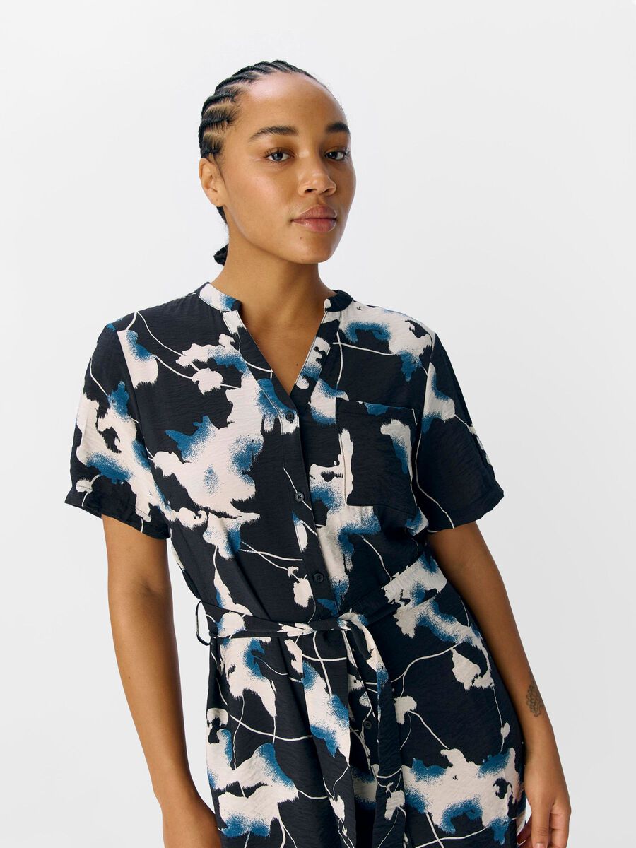 Carousel image - PRINTED SHIRT DRESS, Black | 5