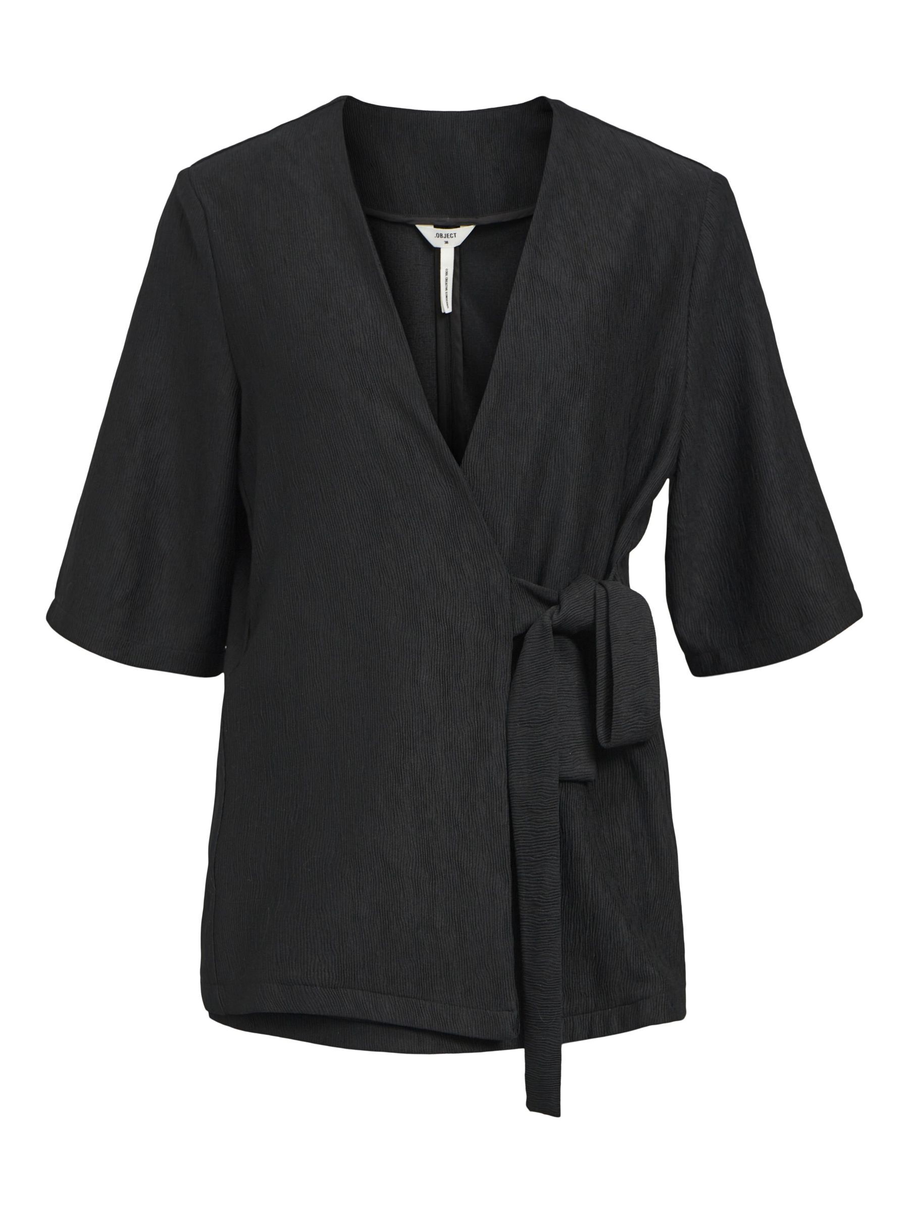 Black wrap blazer shop