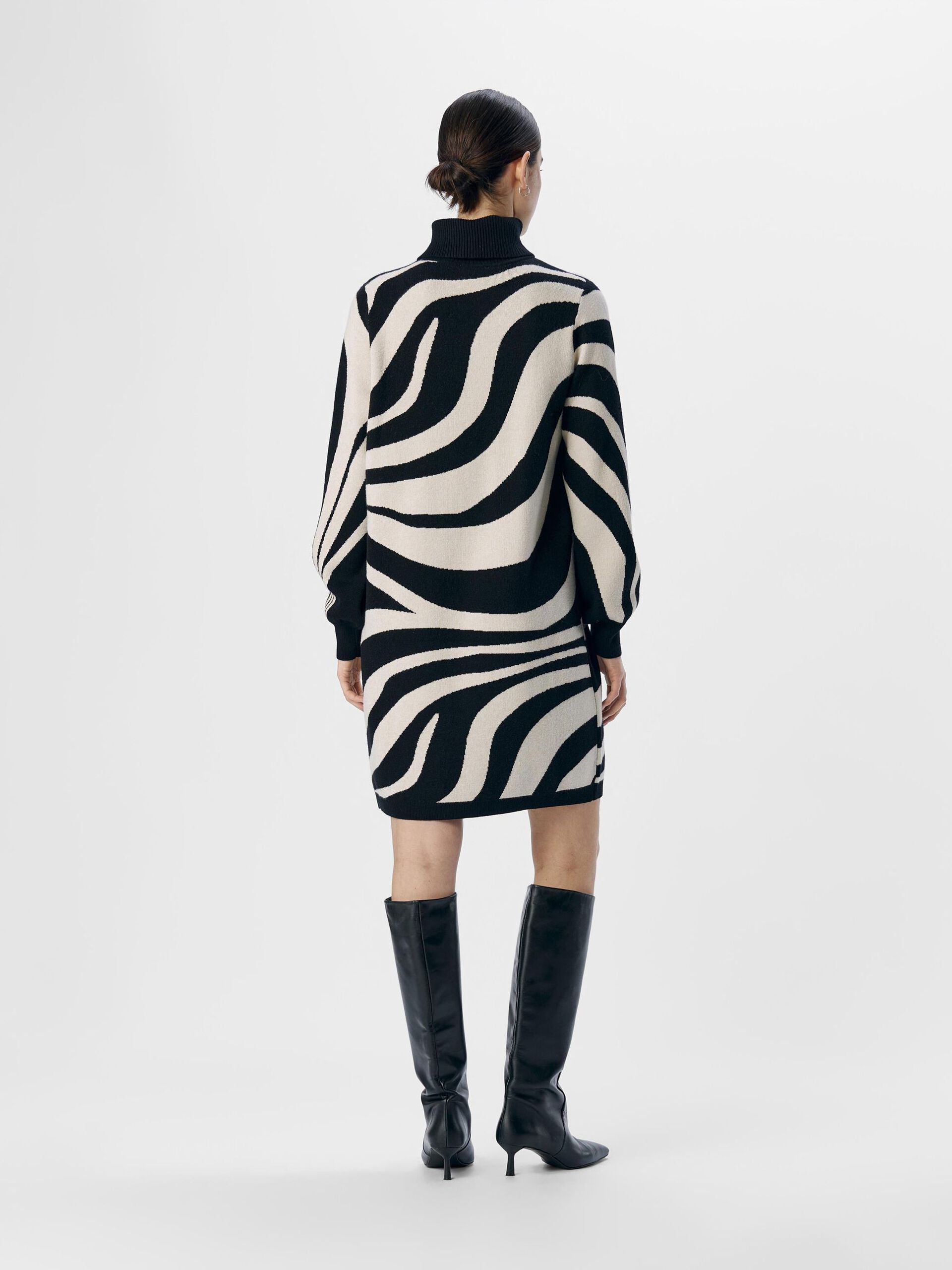 Carousel image - OBJRAY KNITTED DRESS, Black | 3