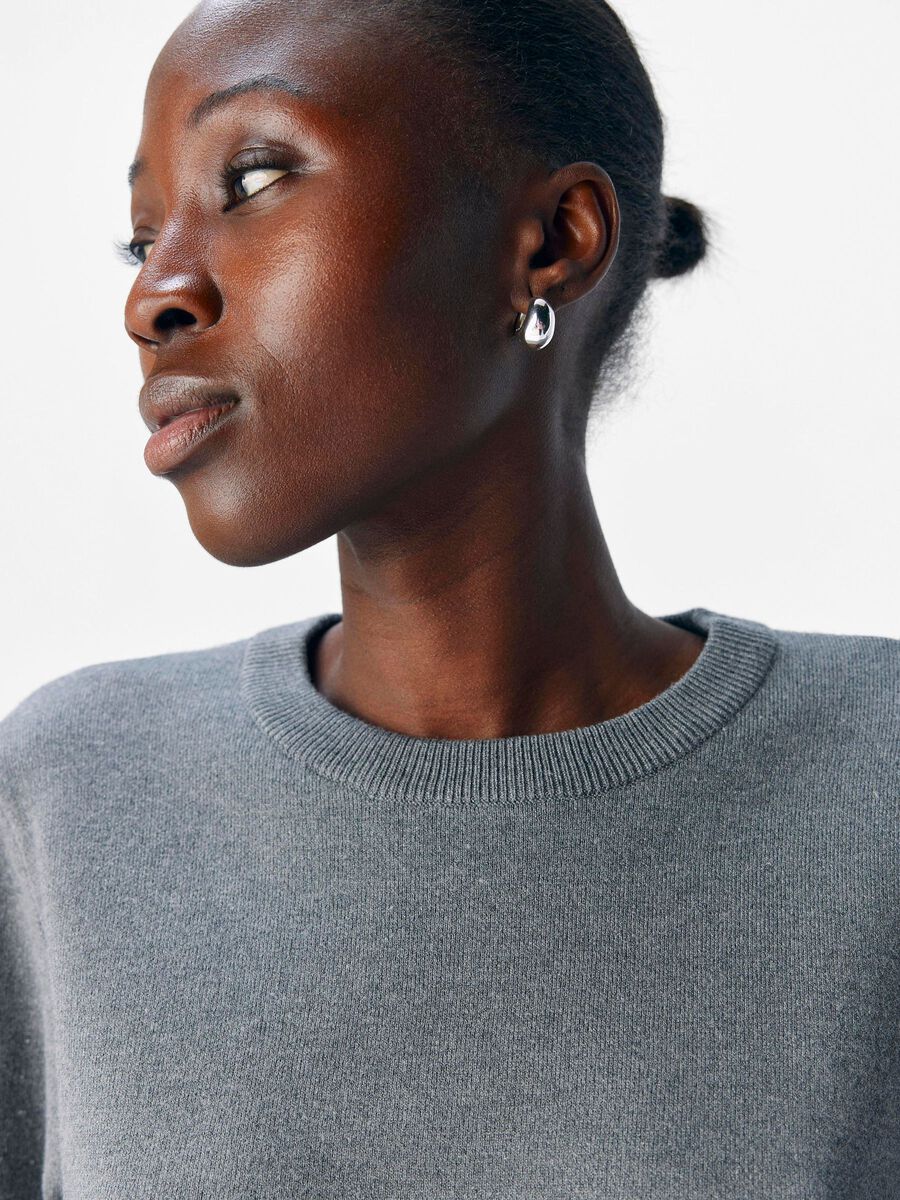 Carousel image - LONG SLEEVED KNITTED PULLOVER, Medium Grey Melange | 5