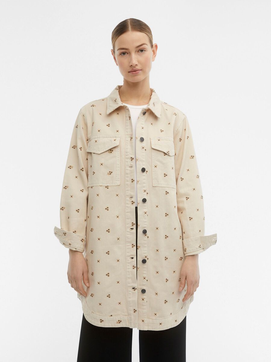 Object Collectors Item EMBRODERED TWILL SHIRT, Sandshell, highres - 23038548_Sandshell_928489_003.jpg
