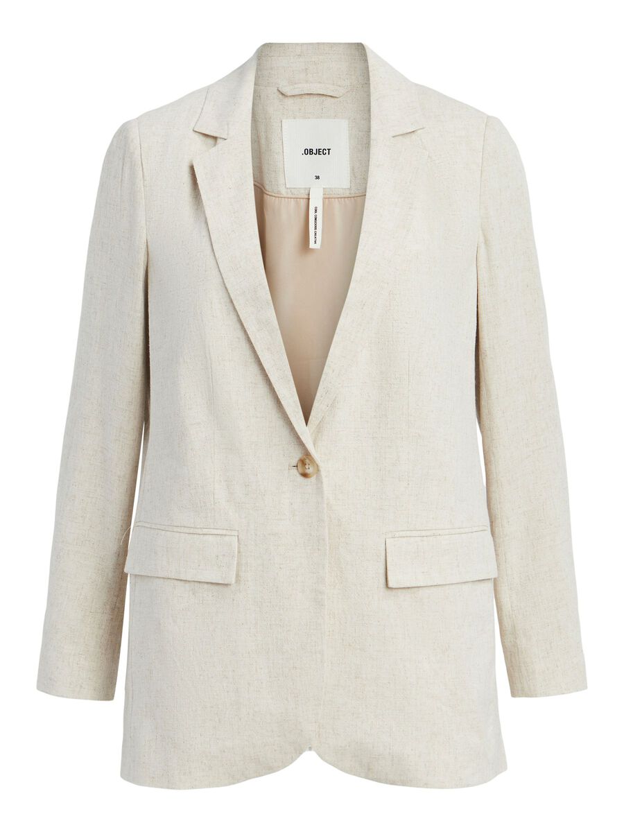 OBJECT LINEN BLEND BLAZER, Sandshell, highres - 23042203_Sandshell_001.jpg