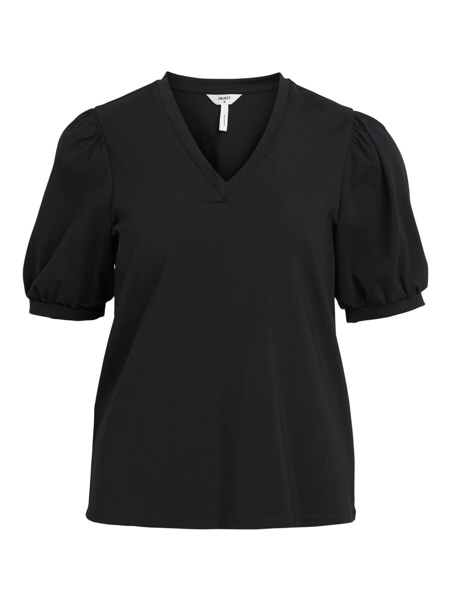 OBJECT V-NECK T-SHIRT, Black, highres - 23041624_Black_001.jpg