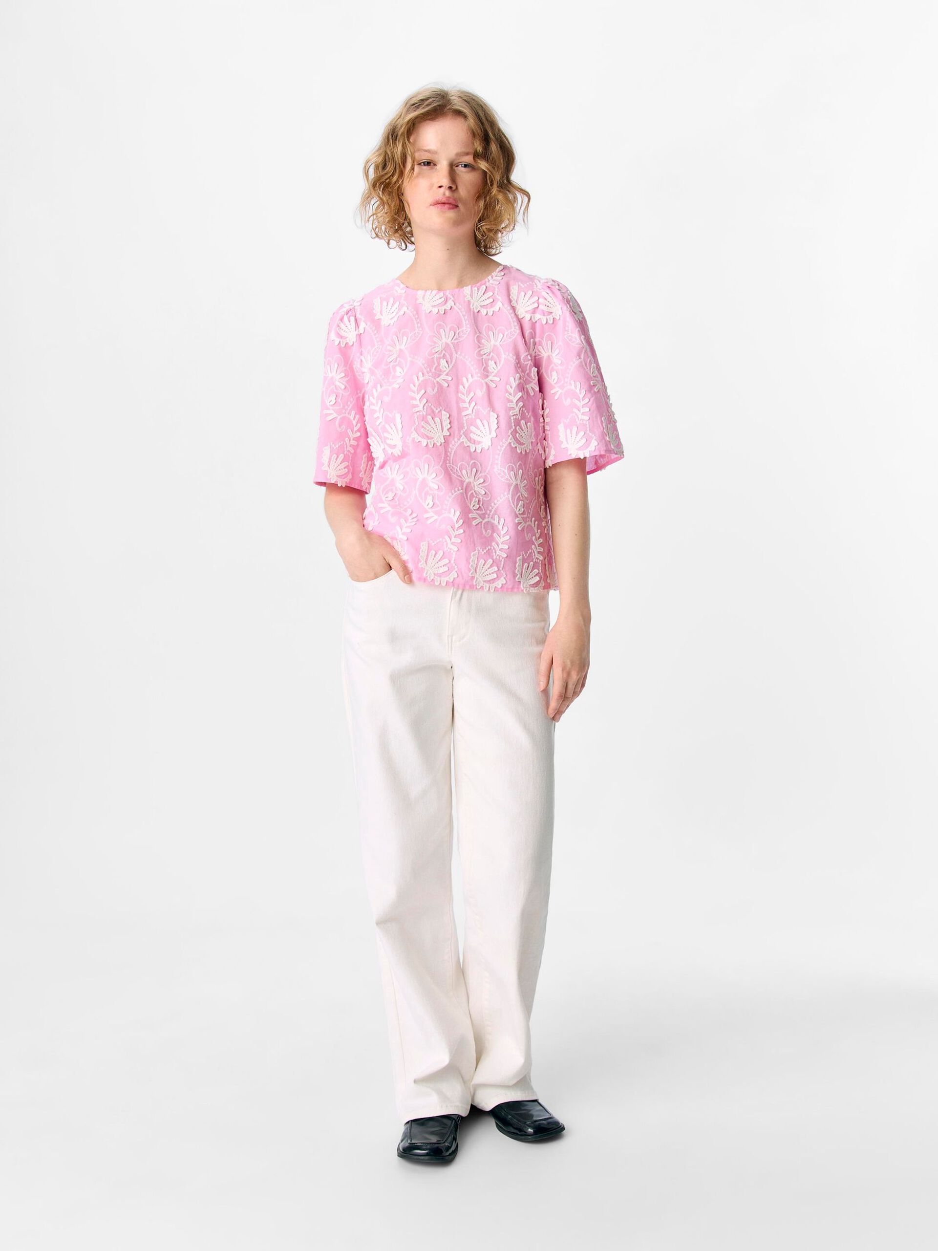 Carousel image - EMBROIDERED BLOUSE, Pink Frosting | 4