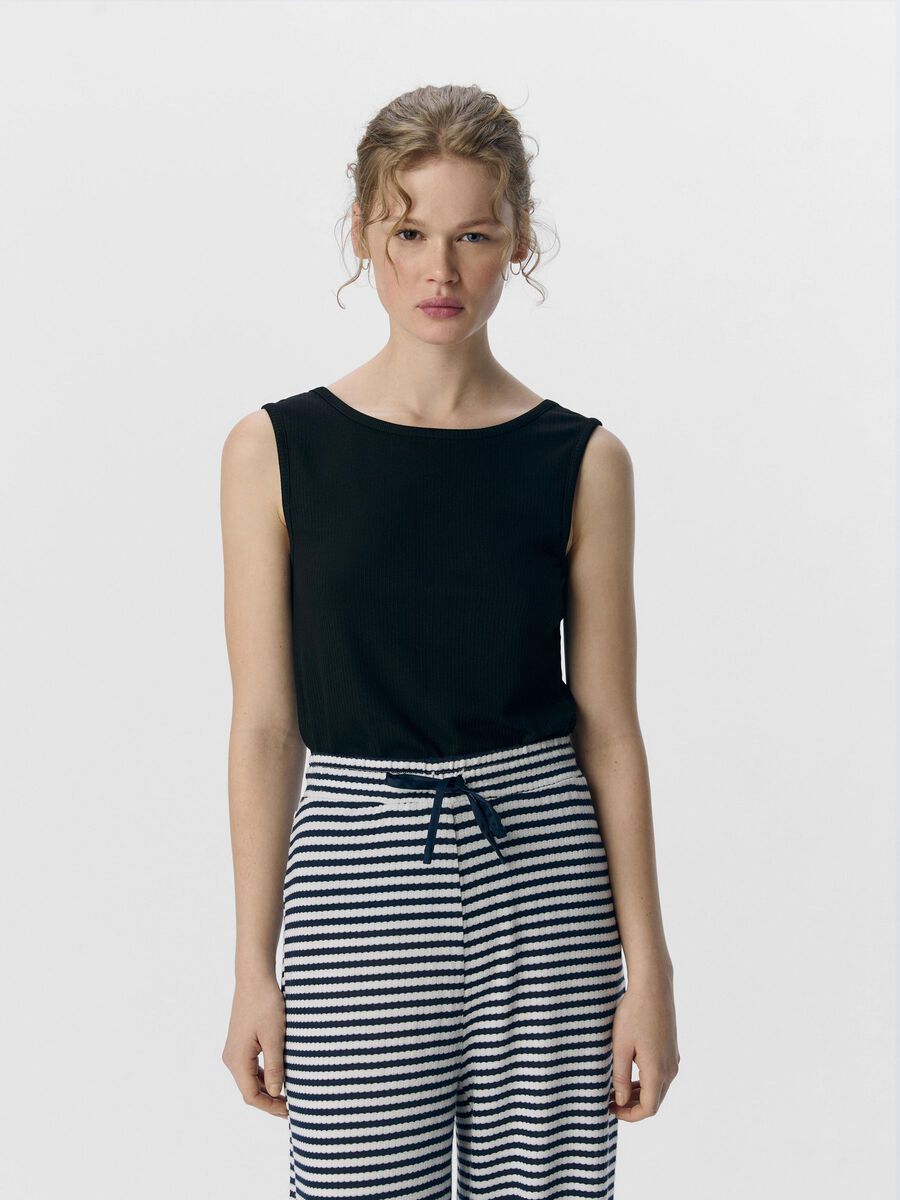 OBJECT RIBBEDE TANKTOP, Black, highres - 23045692_Black_003.jpg