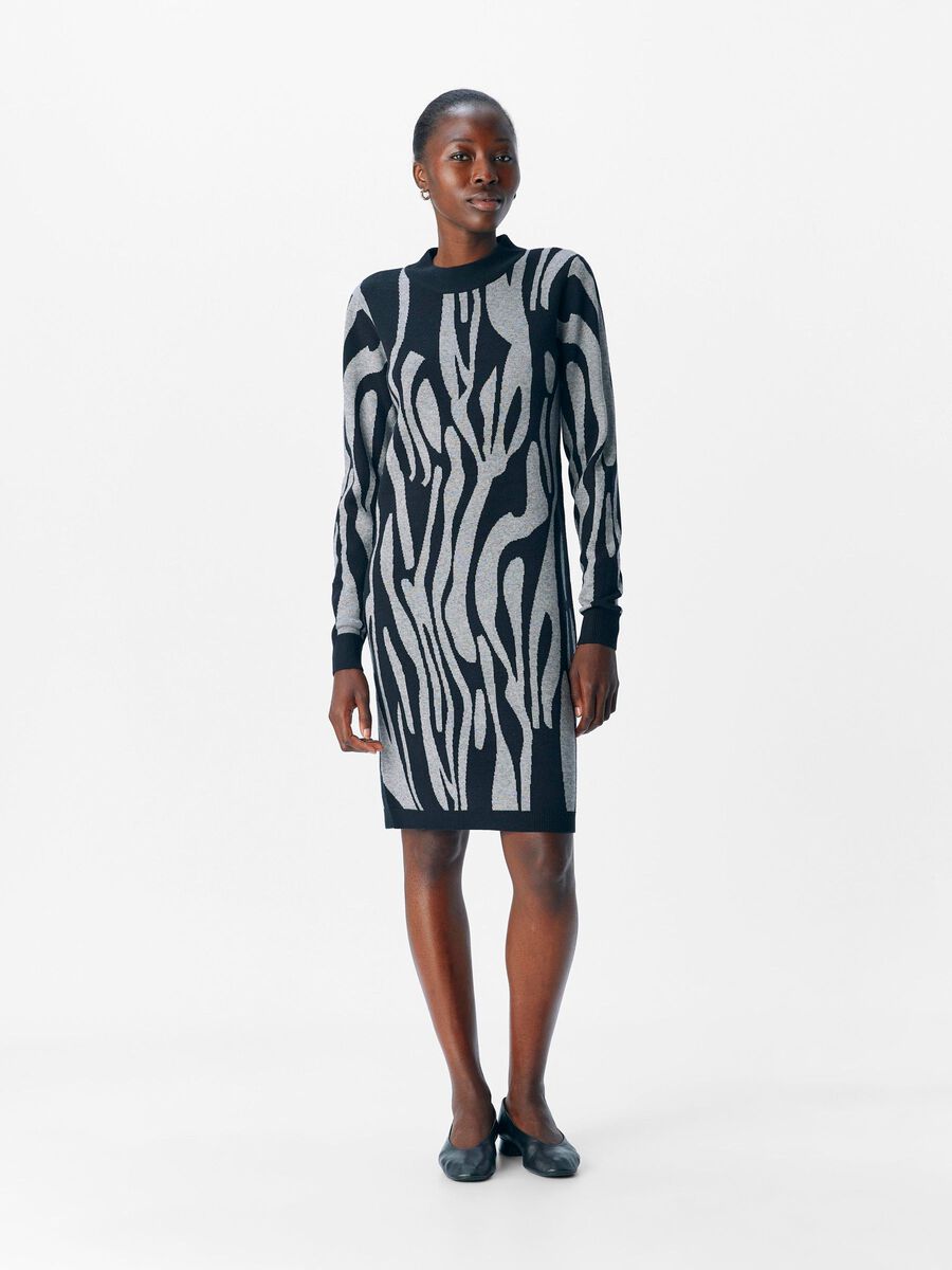 Carousel image - OBJRAY KNITTED DRESS, Black | 4