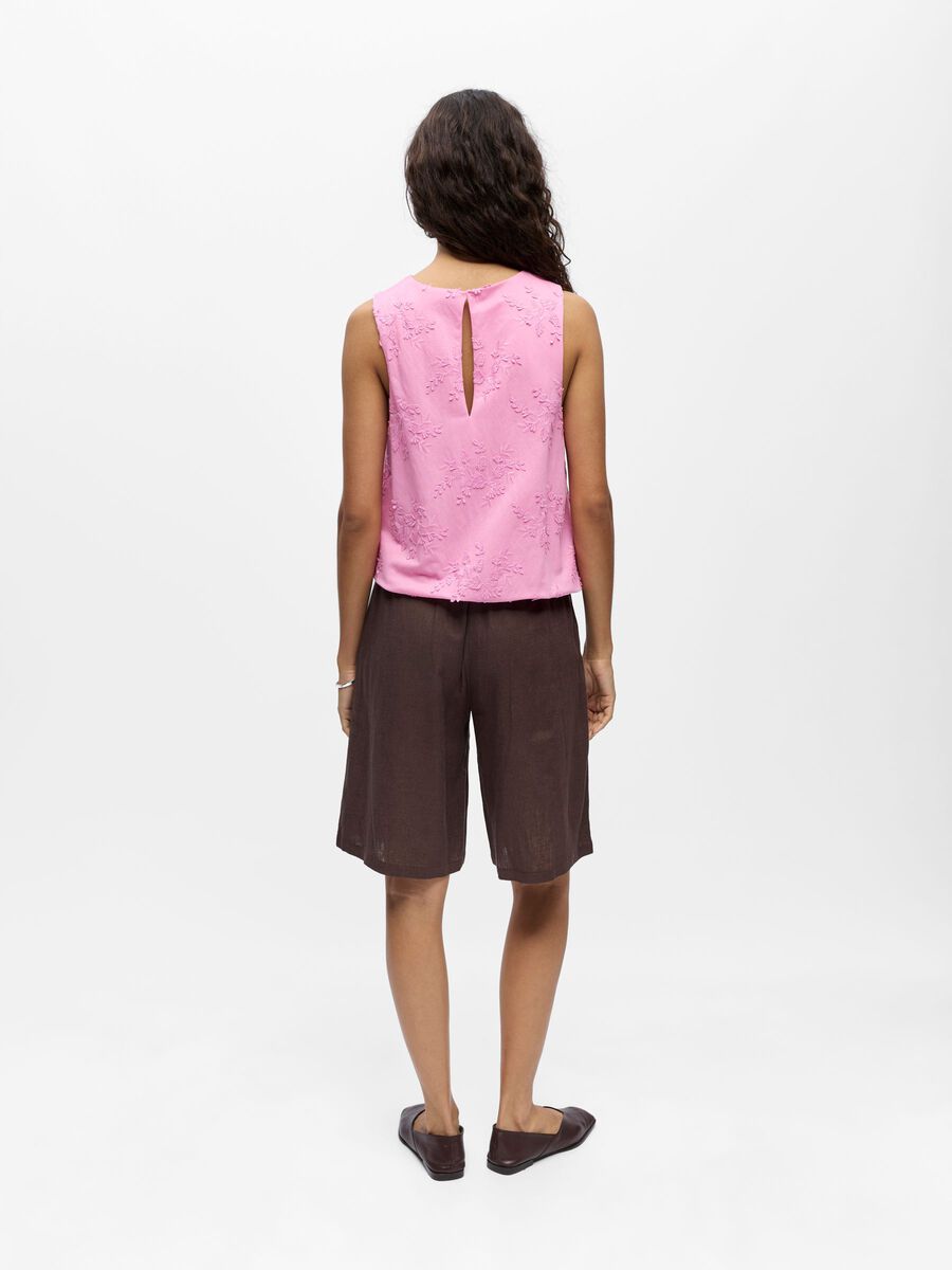 Product carousel image - EMBROIDERED SLEEVELESS TOP, Begonia Pink | 2