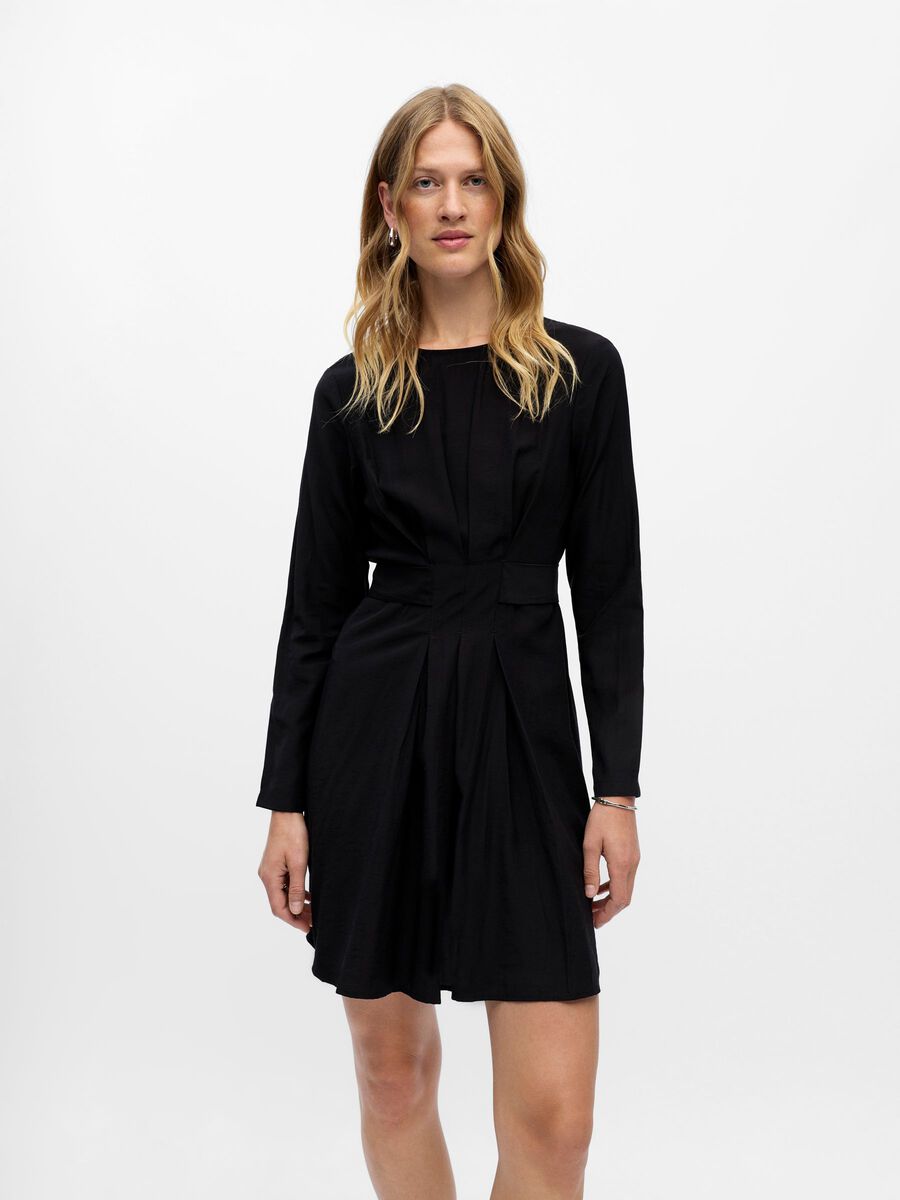 Product carousel image - MANCHES LONGUES MINI-ROBE, Black | 1