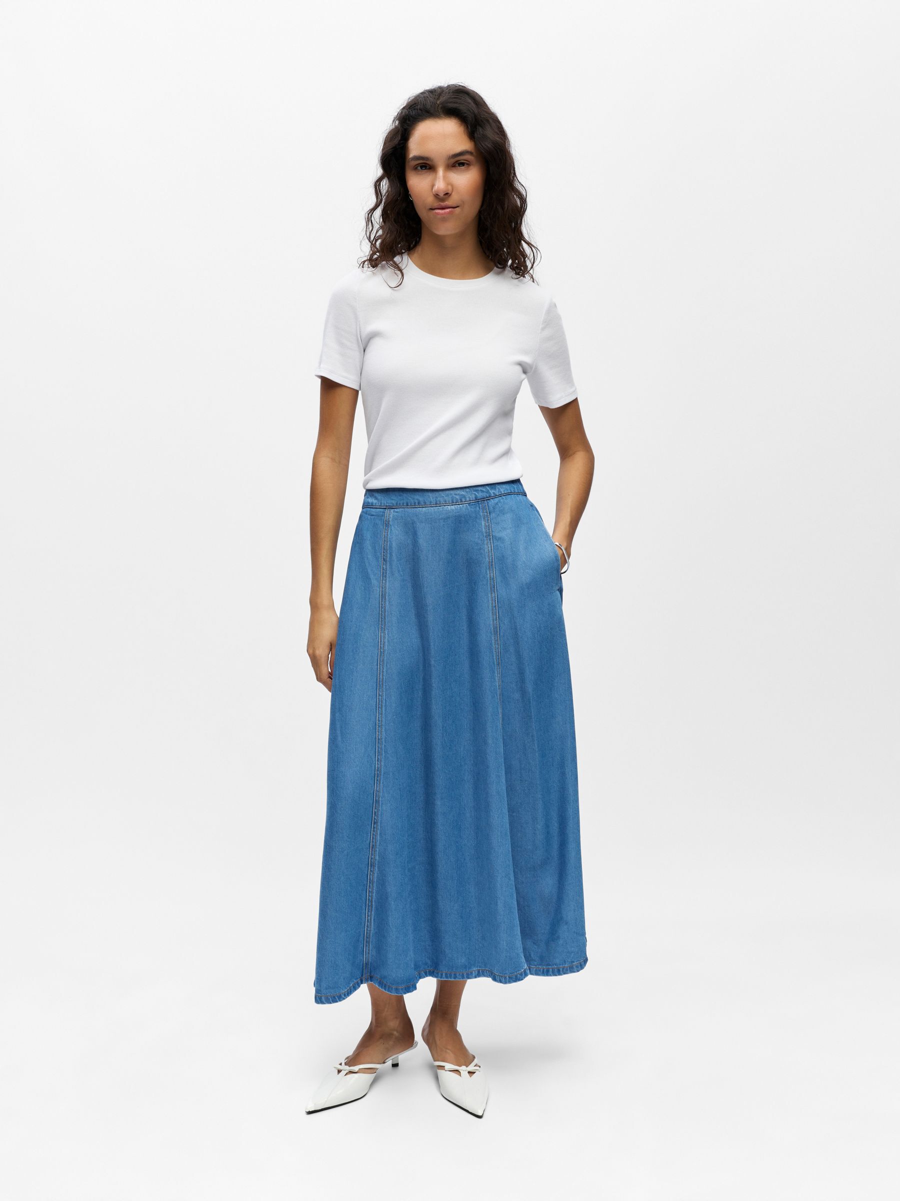 PANELLED MAXI SKIRT | Blue | .OBJECT CI France