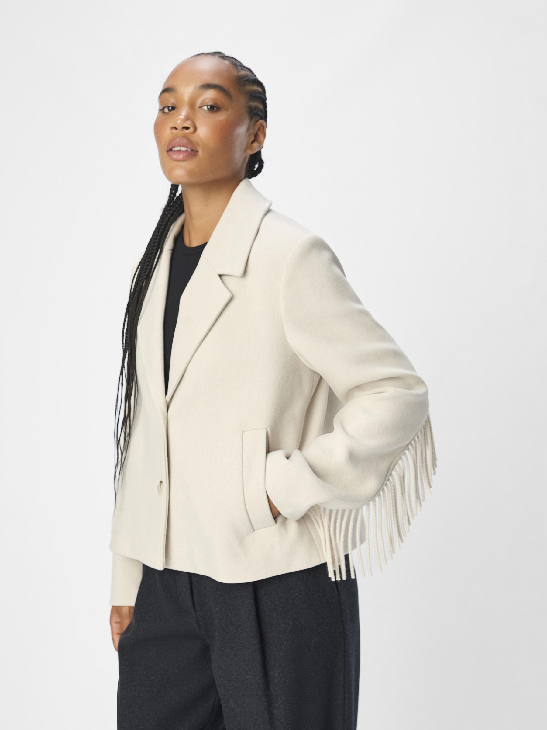 Long fringe coat new arrivals