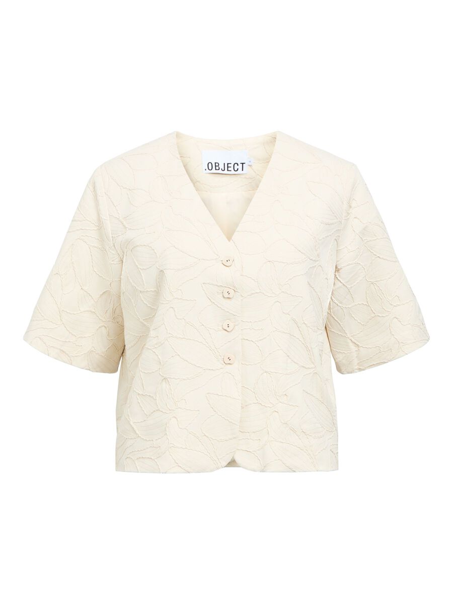 Carousel image - BESTICKTE BLUSE, White Sand | 1