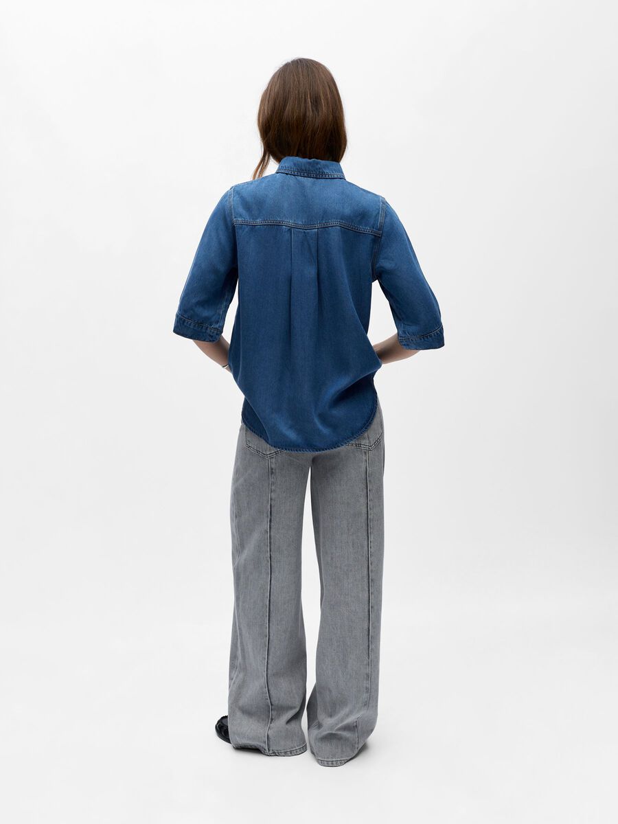 Product carousel image - KORTERMET DENIMSKJORTE, Medium Blue Denim | 2