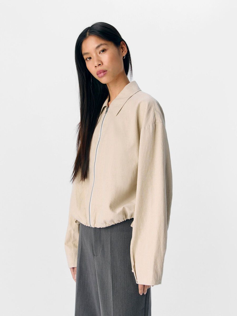 OBJECT LINEN BLEND BOMBER JACKET, Humus, highres - 23046294_Humus_003.jpg