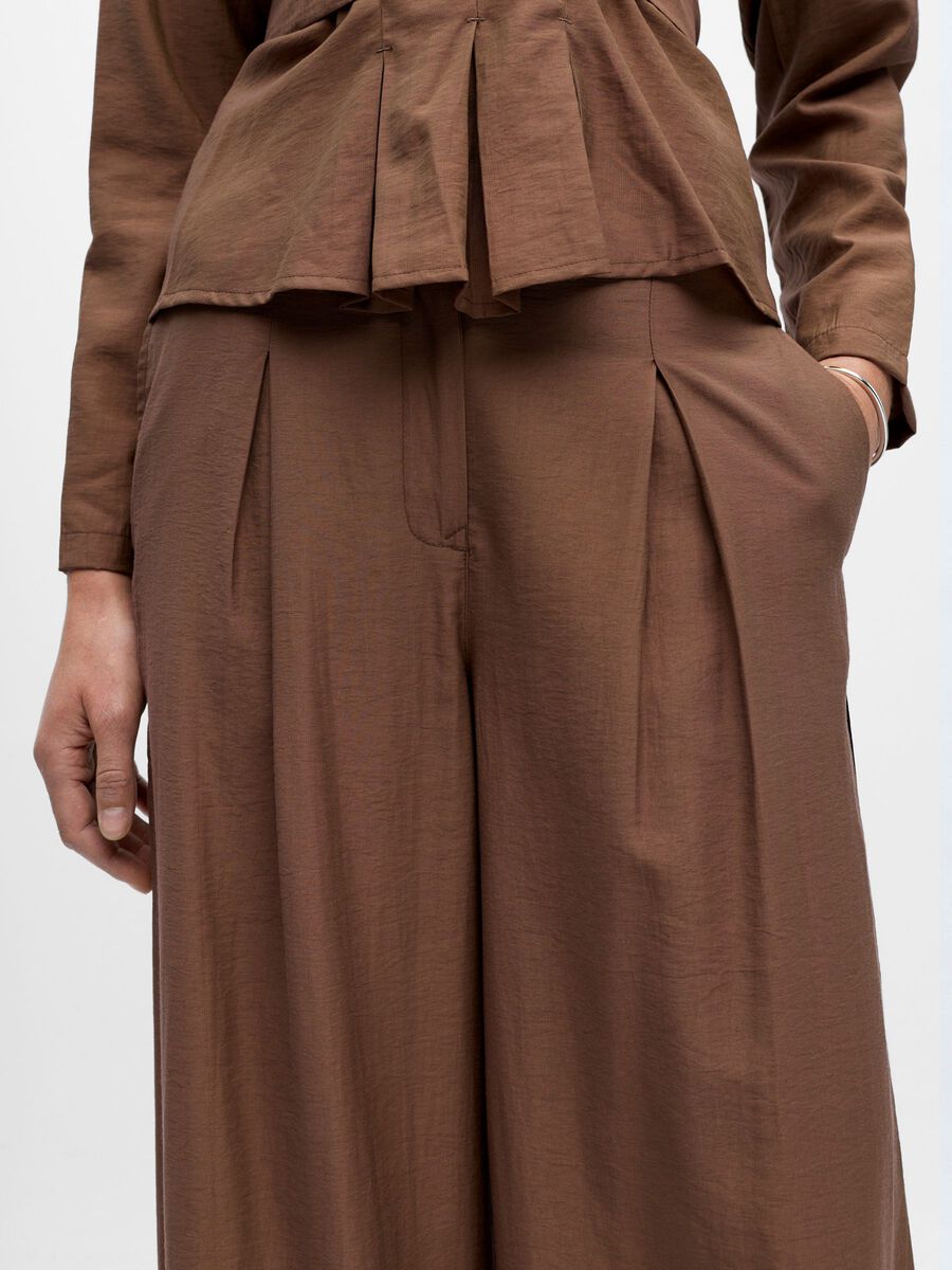 Product carousel image - BUNDFALTEN WIDE LEG HOSE, Cocoa Brown | 5