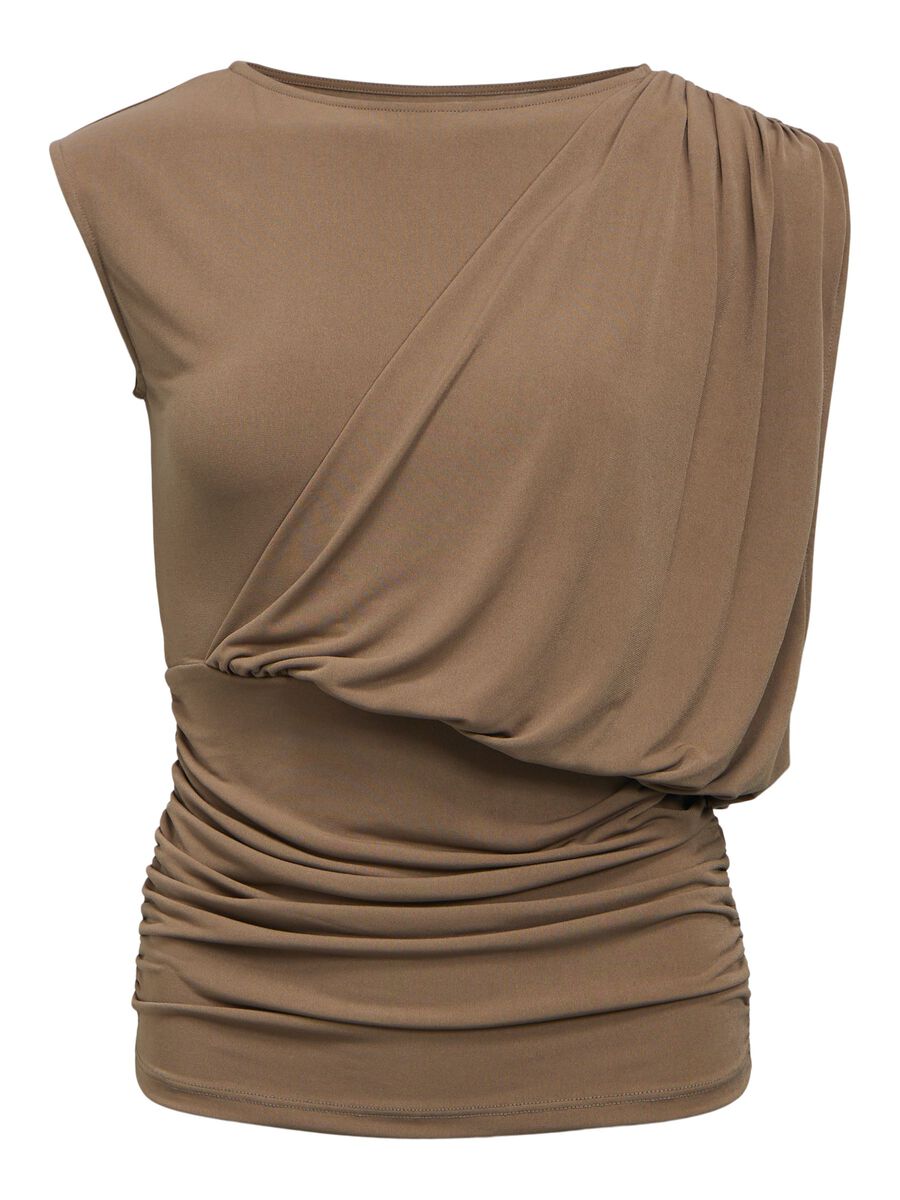 Product carousel image - DRAPED GRECIAN TOP, Morel | 1