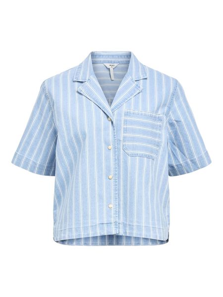 OBJECT STRIPED DENIM SHIRT, Light Blue Denim, highres - 23046794_LightBlueDenim_1194611_001.jpg
