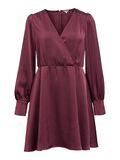 Product image thumbnail - DÉCOLLETÉ EN V MINI-ROBE, Mauve Wine | 1