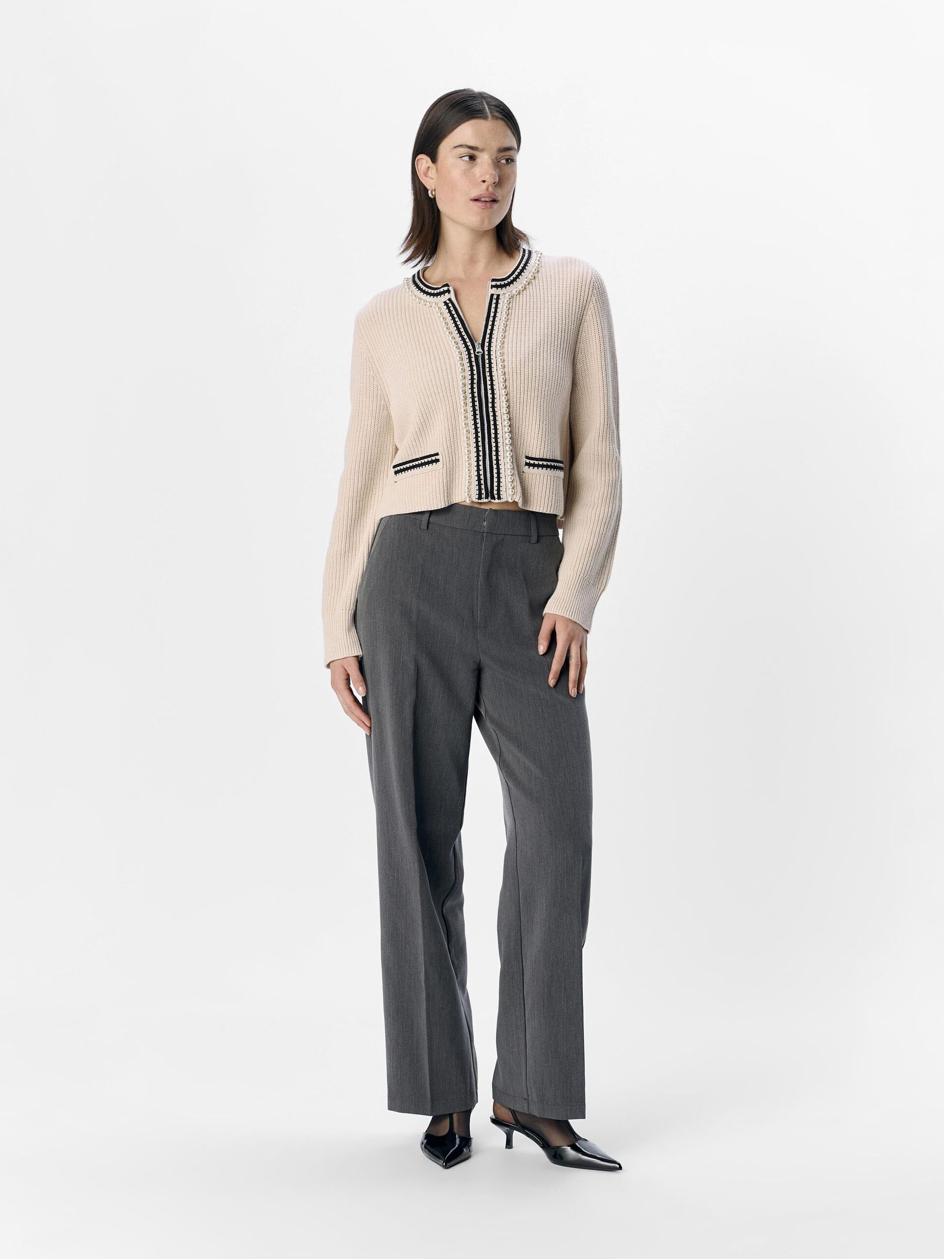 Carousel image - KNITTED CARDIGAN, White Sand | 4